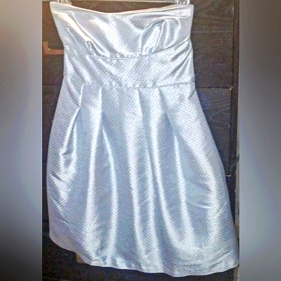 BCBG MAXAZRIA- GREY-EUC-STRAPLESS BACK-ZIPS SIZE:02 DRESS - Picture 3 of 9